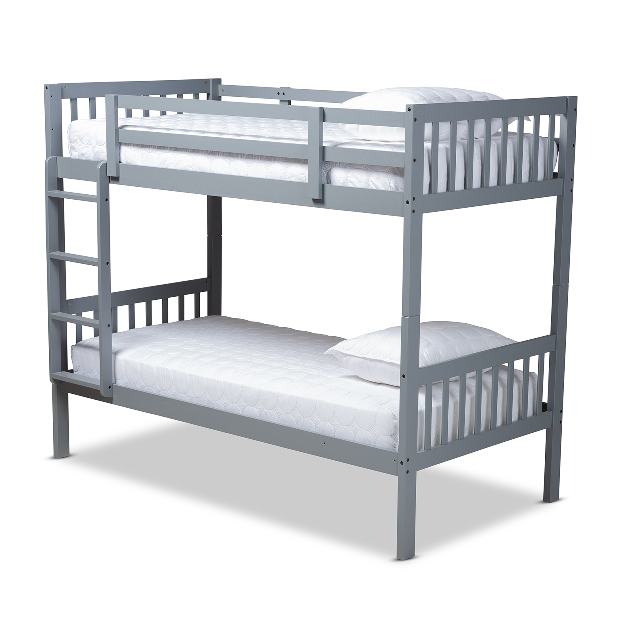 Baxton Studio Jude Modern and Contemporary Grey Finished Wood Twin Size Bunk Bed